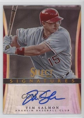 2013 Panini Select Signatures Silver Prizm 18/25 Tim Salmon #TS Auto 1cc7