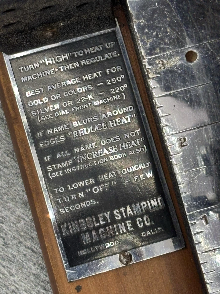 Máquina de estampado Kingsley de colección lámina caliente hecha en EE. UU. 14030 sello sin probar Foto 3 de 4