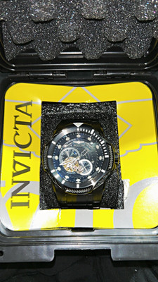 Invicta Bolt Men s 51mm Automatic Sport Watch Black Dial Black SS Bracelet Box