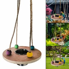 Parrot Swing Stand Toy Watering with Wooden Stainless Steel Supplies for Finches