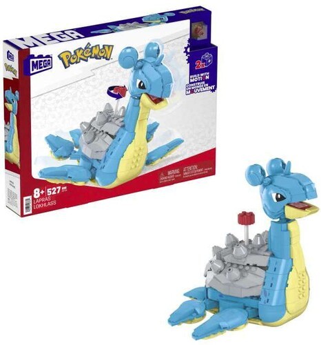 MEGA BLOKS - Pokemon: Строй с помощью Motion Lapras, набор строительных игрушек из 527 предметов [Новинка