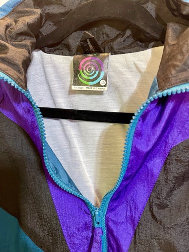 Vintage 90s Unisex Size 10/12 Medium Kids Windbreaker Jacket Color block EUC - Picture 5 of 24