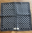 ROBERT TALBOTT SILK POCKET SQUARE, ITALY, 16', BLACK/DK.BLUE,  WHITE CLOUDS EUC — photo 3
