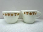 Vintage Pyrex Corning Butterfly Gold Creamer and Sugar Bowl Milk Glass