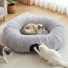 Extra Large Cat Tunnel, 47.2In Multi-Cat Family Big Cat Tunnel for Cats, Long