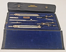 Charvos Drafting Set Engineering Mechanical Tools  Case 7 Piece Vintage READ