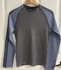A|X Armani Exchange Thermal Knit Long Sleeve Shirt Men’s S Gray Blue Cotton LN