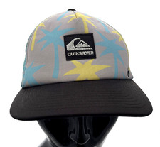 Quicksilver Trucker Hat Cap Snapback Grey / Blue with Palm Trees