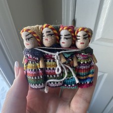 Handmade Guatemalan Worry Dolls Set Colorful Traditional Clothing set of 12