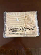 Vintage Lady Pepperell No-iron Percale Full Flat Sheet Stripe Orange With Ruffle