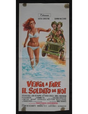 Locandina VENGA A FARE IL SOLDATO DA NOI Franco Franchi Ciccio Ingrassia Katia B