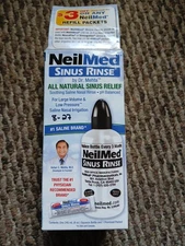 NeilMed Sinus Rinse - 1 Squeeze Bottle 8oz + 1 Packet  Exp: 08/27 Open Box New