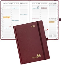 Agenda 2026 Settimanale Verticale 22 X 16,5 Cm, Copertina Rigida, Weekly Planner