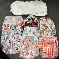 Noras Nursery Wegreeco AlvaBaby Cloth Diap Lot Pocket Inserts Floral Animal OS