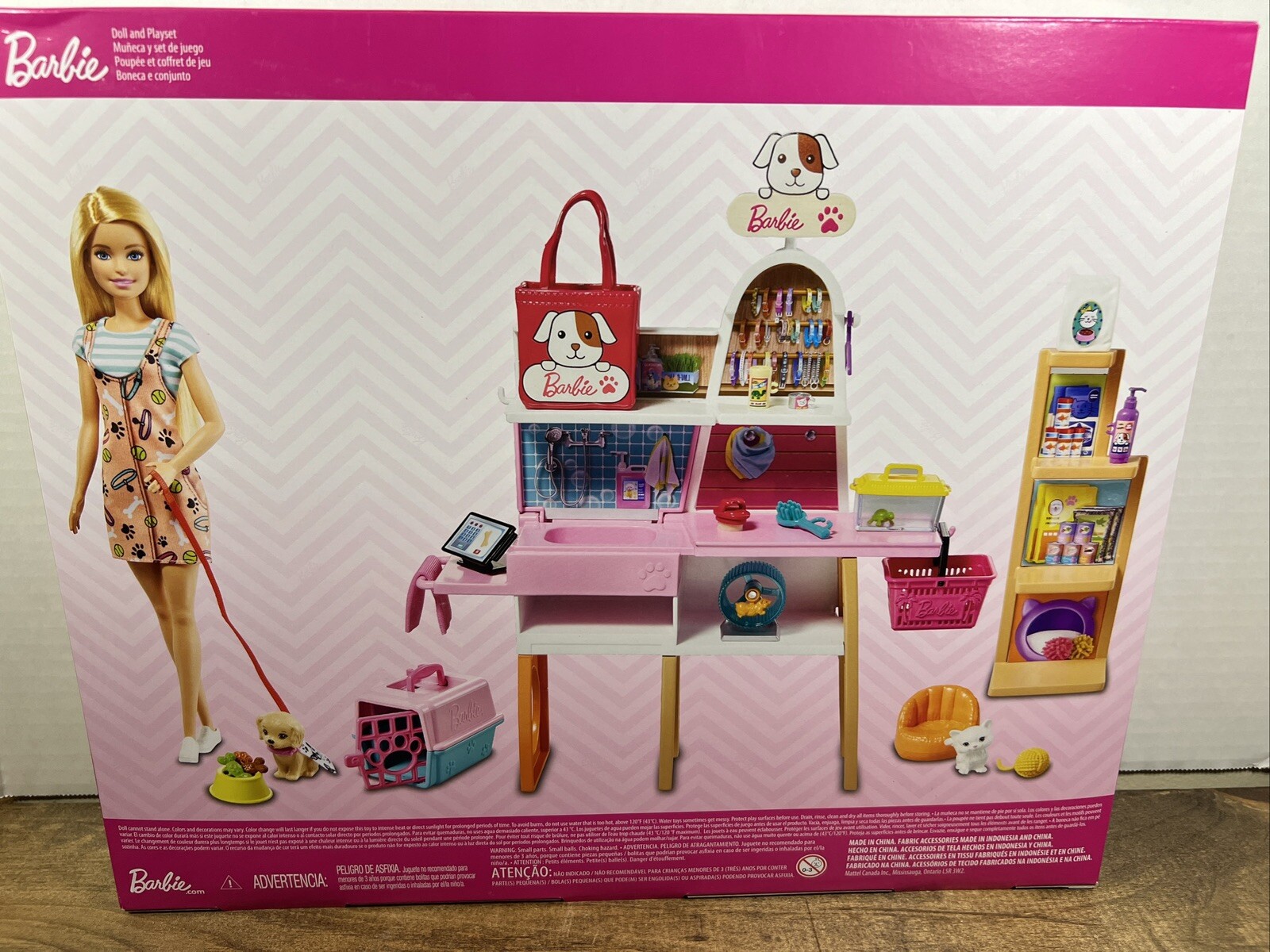 Barbie Doll & Pet Boutique Playset with 25 Piece Groomer Salon Check