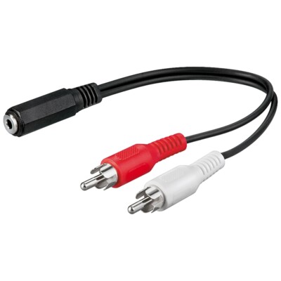 Audio-/Video-Kabel 0,2m 2x Cinch-Stecker auf 3,5mm Klinkenbuchse (Kupplung)