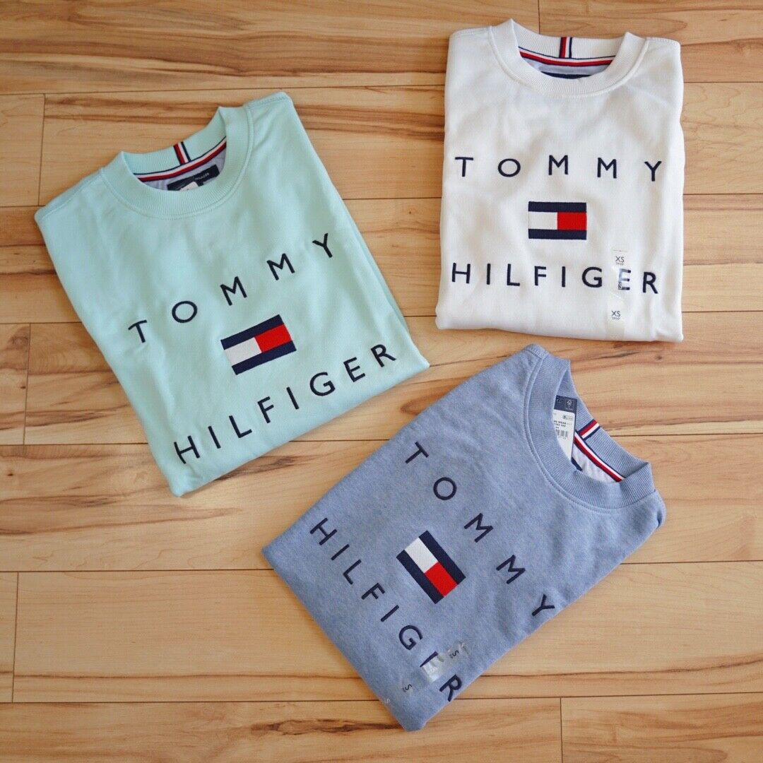 NWT Men's Tommy Hilfiger Crew Neck Essential Logo Pullover Sweater  Sweatshirt