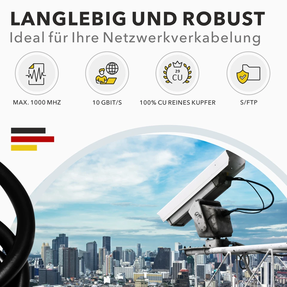 Cat 7 Erdkabel Netzwerkkabel Verlegekabel Outdoor UV Außen Rj45 Stecker CAT 8 - Bild 3 von 4