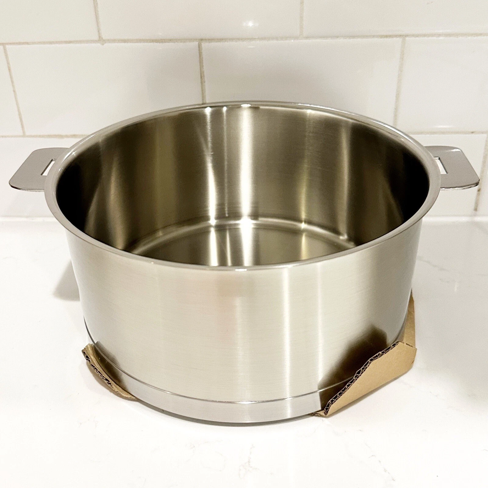 Cristel Strate Cookware 4 Qt Stew Pan Flat Lid Stainless Steel 18/10 INOX NEW