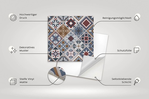 Selbstklebende PVC-Paneele Wand- und Bodenpaneel Bunte Abstraktion - Bild 7 von 9