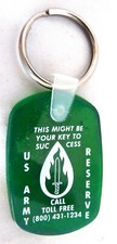 Vintage US Army Reserve Keychain Key Ring Chain Fob Hangtag