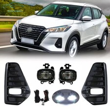 Luces antiniebla LED DRL luces con biseles interruptor arnés kits para Nissan Kicks 2021-2023