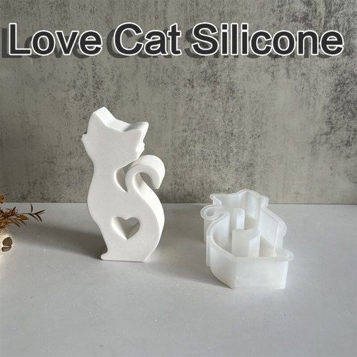 Silicone Mold for Creative Hollowed Heart Cats Shape Soap Making Mould - Picture 7 of 8