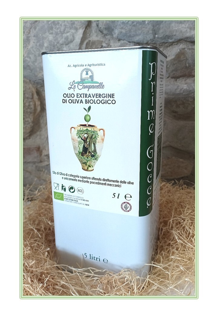 Olio Extravergine di oliva 2025 - 2026 Biologico. 5 litri