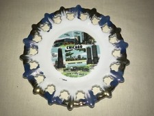 PRETTY VTG DECORATIVE COLLECTOR PLATE Chicago JOHN HANCOCK Marina City O'HARE