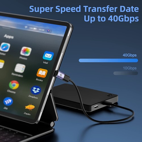 90 Kąt prosty USB C na USB C Adapter Typ C Konwerter szybkiego ładowania 40Gbps 100W - Zdjęcie 10 z 18