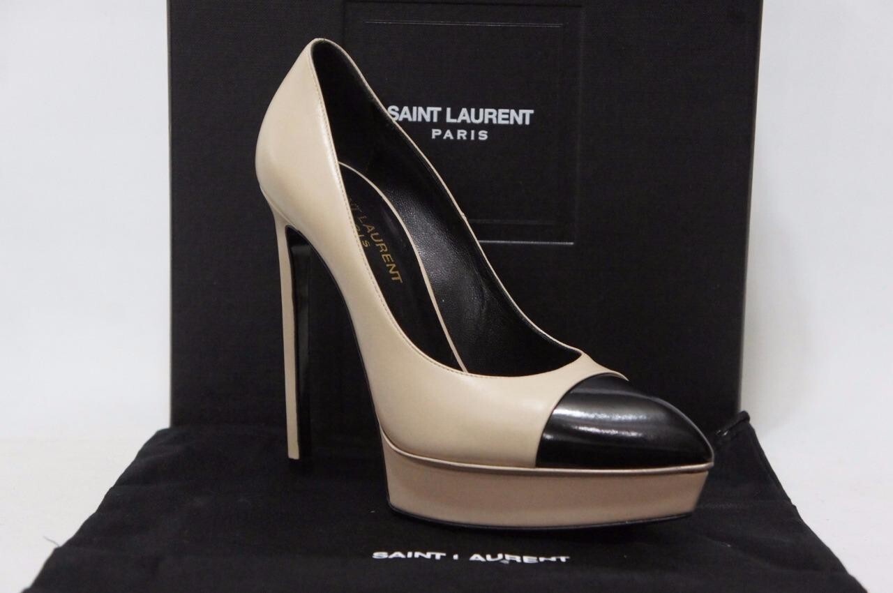 Décolleté SAINT LAURENT motivo colorblock in pelle