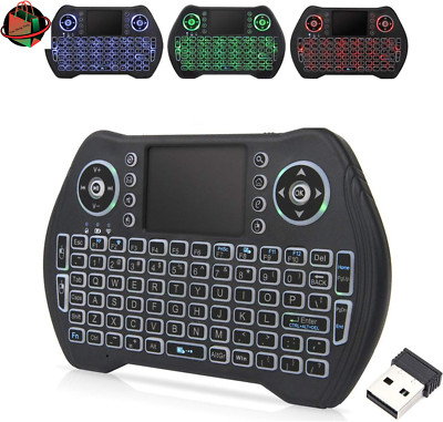 Backlit Mini Wireless Keyboard with Touchpad Mouse Combo Remote Control with ...