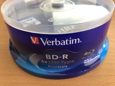 Verbatim 25GB 6X Blu-ray Recordable Disc BD-R LTH Recordable 20 Pack