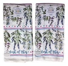 Set of 2 Love To Cook HANGING HERBS Terry Kitchen Towels by Kay Dee Designs