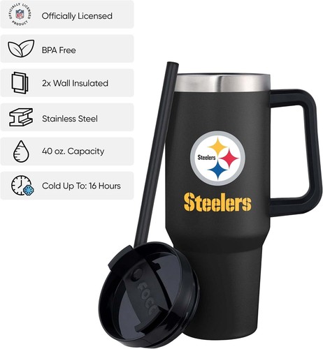 NFL unisex-adult NFL Team Logo Insulated Travel Mug 40oz XL Tumbler - Picture 3 of 8