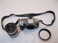 Minolta Maxxum HTsi Plus 35mm SLR Camera w/ 28-80mm Lens Hood Strap Near Mint