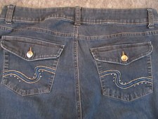 Riders by LEE Jeans Womens 16 Blue Denim Bootcut Mid Rise Dark Wash Flaps 35x31