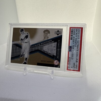 Mickey Mantle  2002 Upper Deck Ultimate  Swatch Player Game Worn  Gold  /50
