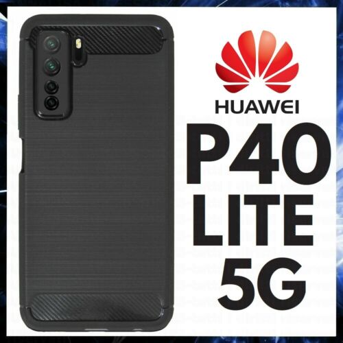 COVER CARBON PER HUAWEI P40 LITE 5G CUSTODIA NERA OPACA IN TPU MORBIDA ANTIURTO - Bild 1 von 4