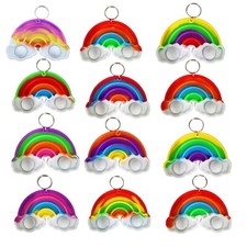 24 Packs Bulk rainbow Push Fidget Bubble Mini Pop Fidget for Adult and Kids, ...