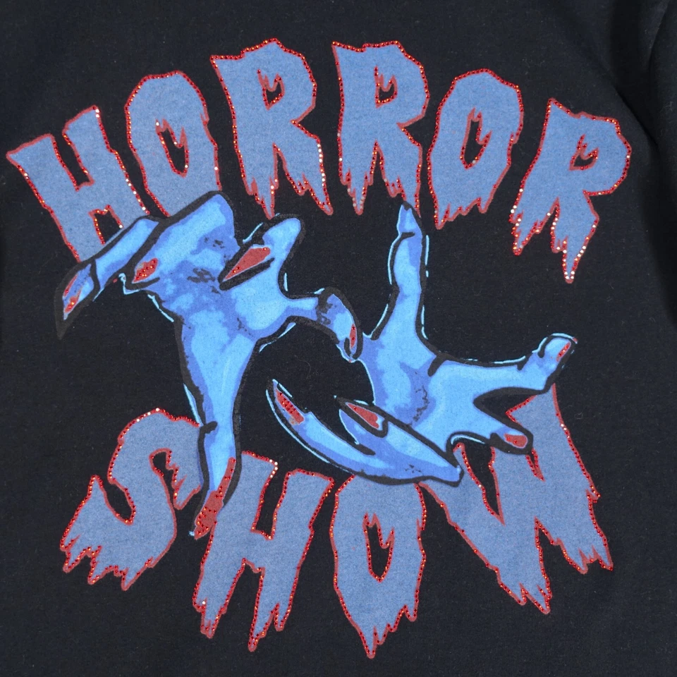 The Kooples T Shirt Mens 2 Black Blue Red Sequin Paris Horror Show Monster Claws - Image 4 of 4