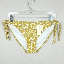 Rylee + Cru Womens XL Citron Floral Bikini Bottom Lined UPF 50+ Ties NWT