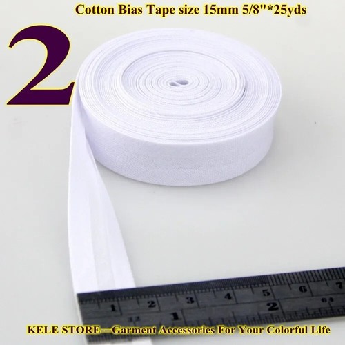 Cinta de encuadernación sesgada de algodón 15 mm 5/8", 25 yd hágalo usted mismo material de tela cinta hecha a mano - Imagen 8 de 11