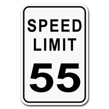 Speed Limit 55 - 8" x 12" Aluminum Sign - Street Sign, Road Sign, Transportation