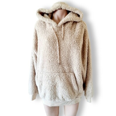 Factorie Beige Light Brown, Hooded Teddy Oversize Pullover