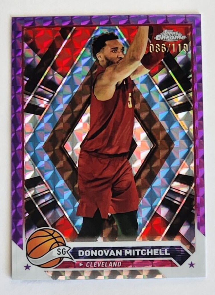 23-24 Topps Chrome Donovan Mitchell Purple Geometric Refractor /119