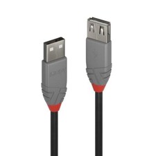 Image of LINDY 36705 USB 2.0 Type A Extension Cable, Anthra Line - Grey, 5m