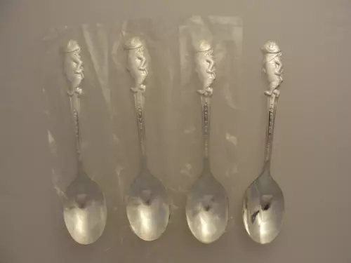 4 VTG KELLOGG TONY THE TIGER SILVER PLATE SPOONS 1965 NEW OLD STOCK  LOT * 91