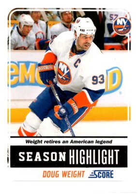2011-12 Score #34 Doug Weight - Glossy Highlight FREE SHIPPING!