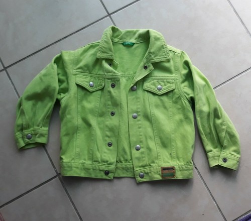 giubbotto giacca jeans benetton bambina verde | eBay